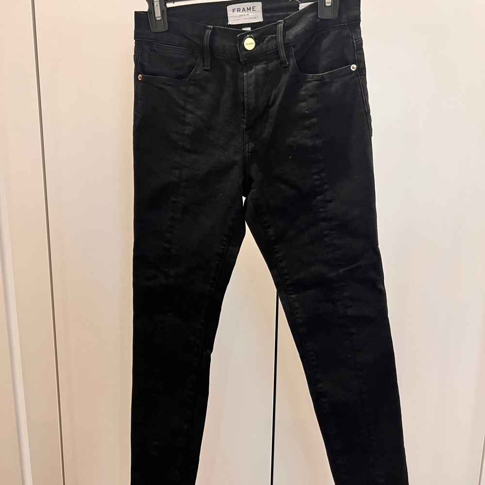 Frame Denim Women's Jet Black Skinny Jeans
